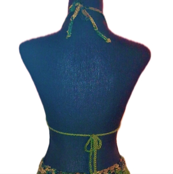 HANDMADE CROCHET BRA AND SKIRT WITH MESH TRIM SET ❤️ - Picture 3 of 4